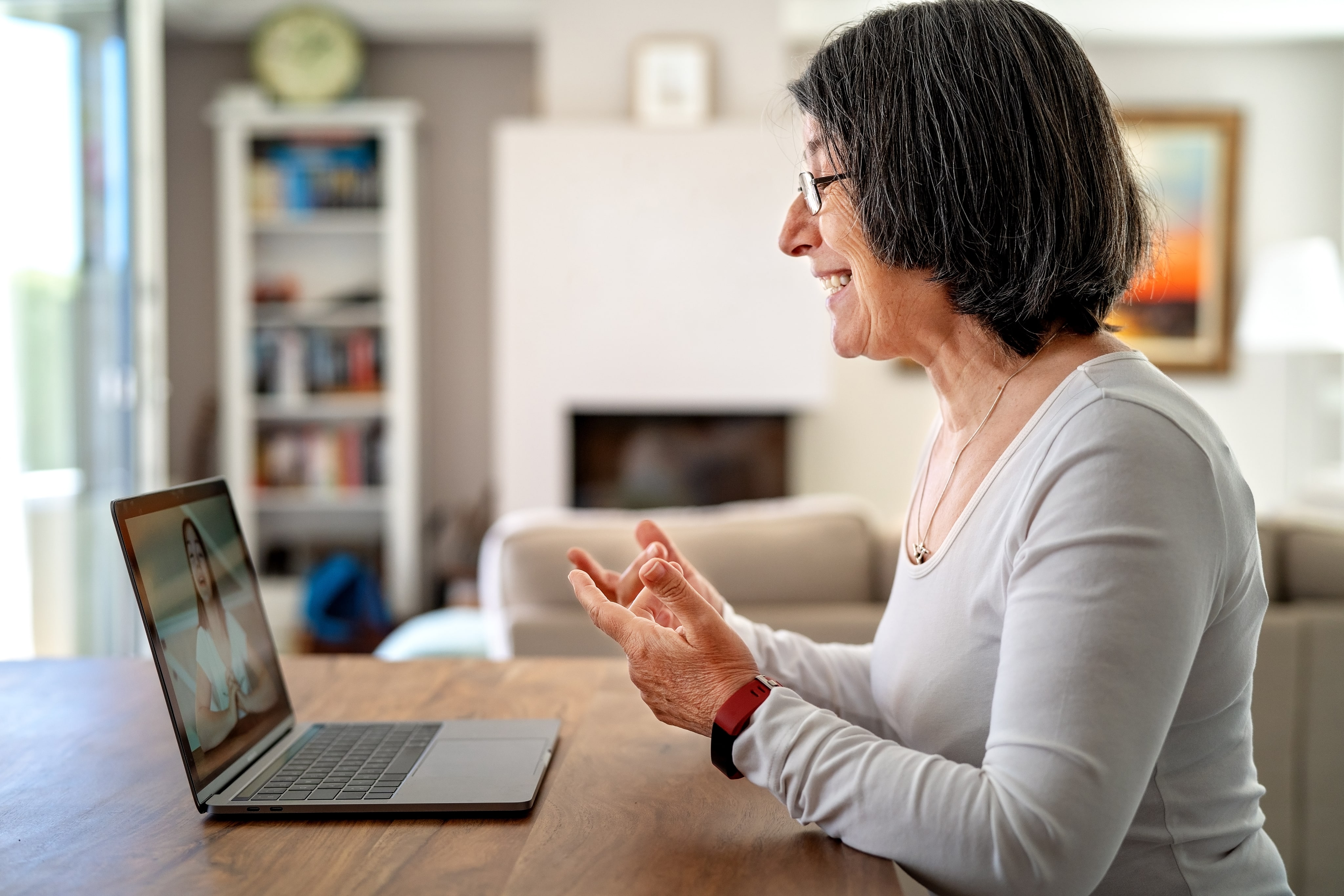 Woman on zoom call