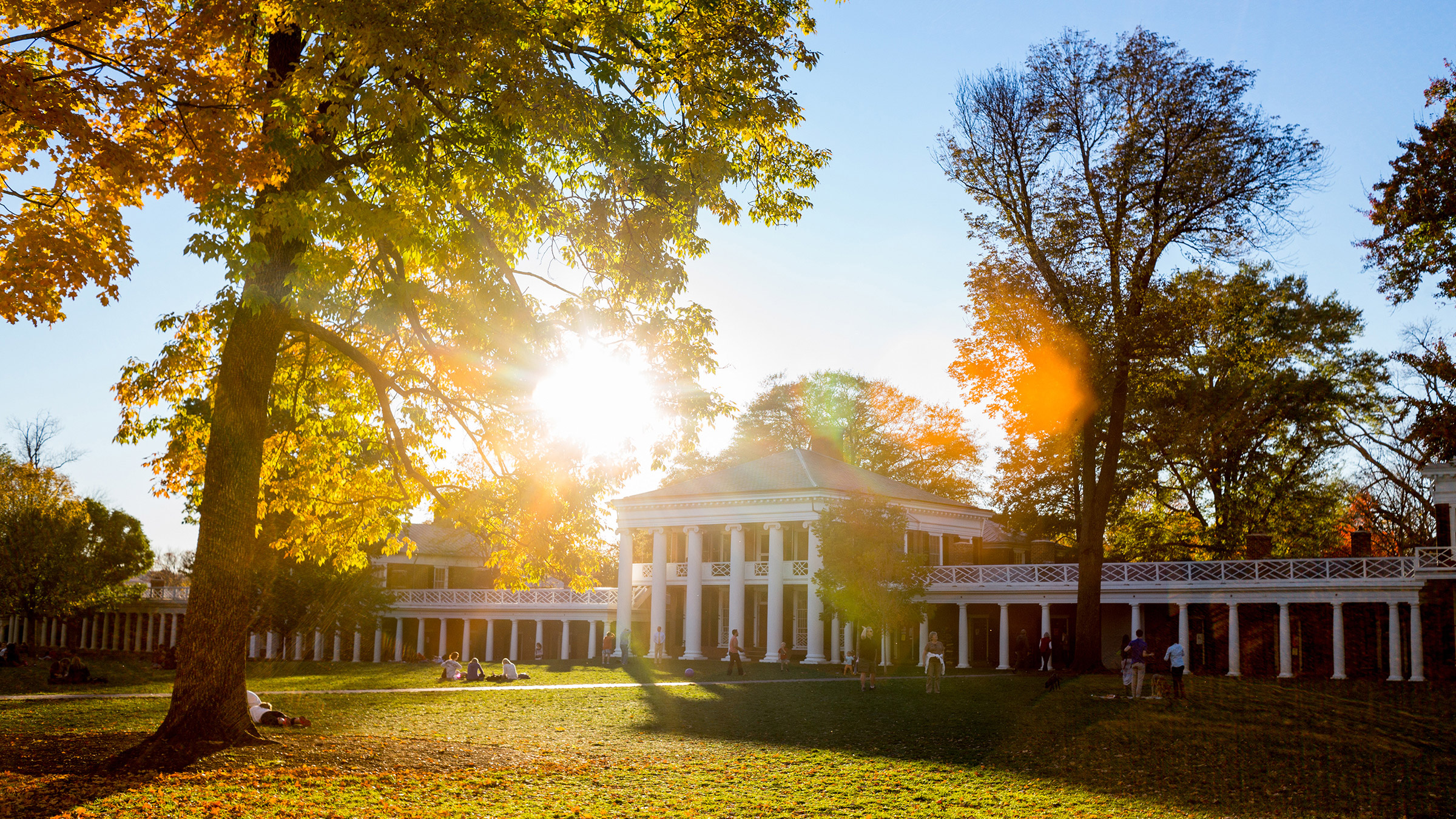 View of the University of Virginia at dusk