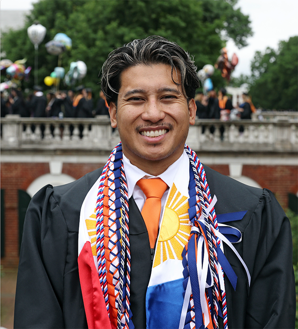 Legaspi smiles at UVA Rotunda during graduation