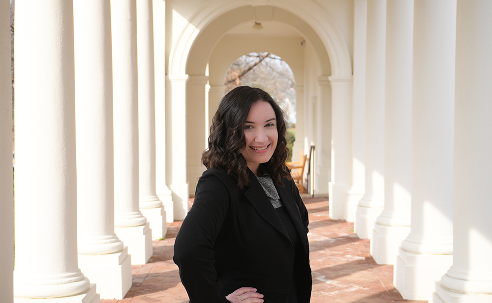 Brittany Toth smiles inside UVA Rotunda